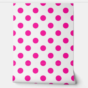 Weißer Hintergrund Rosa Polka Punkte Tapete
