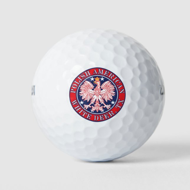 Weißer Hirsch Texas Polnischer Adler Golfball (Vorderseite)