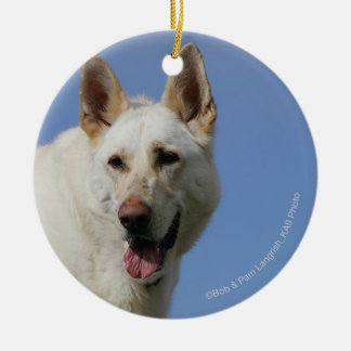 Weißer Hirte Keramikornament