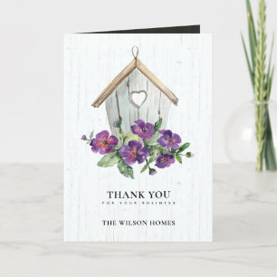 WEISSER HOLZBLUMENREALTOR BIRDHOUSE REALTOR ECHTES DANKESKARTE