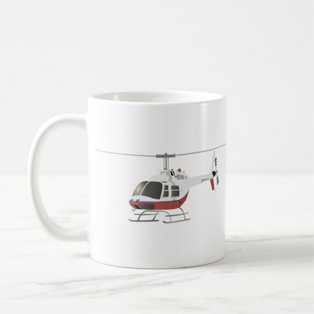Weißer Hubschrauber Kaffeetasse (Links)