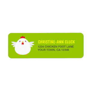 Weißer Huhn-Rücksendeadressen-Aufkleber