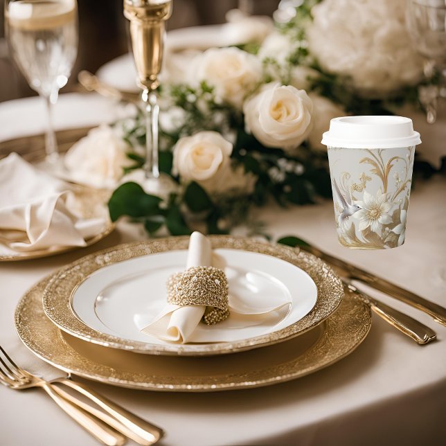 Weißer Hummingvogel Extravaganter Papiercup mit Le Pappbecher (Von Creator hochgeladen)