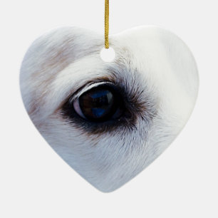 Weißer Hund mit faulen Augen, BESTE FREUNDIN von T Keramikornament