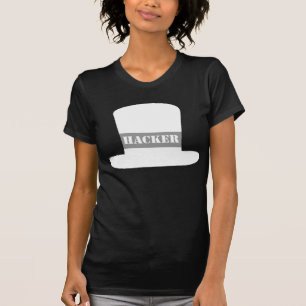 Weißer Hut-Hacker-T - Shirt