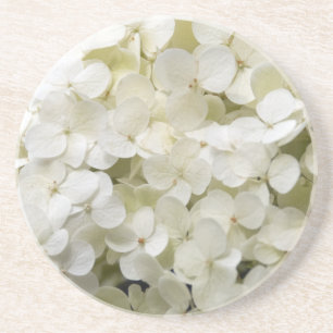 Weißer Hydrangea-GetränkeUntersetzer Sandstein Untersetzer