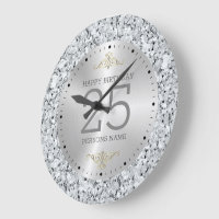 Weißer Imitat Diamanten 25. Geburtstag