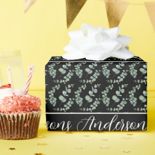 Weißer, individualisierbarer Familienname Elegante Geschenkpapier