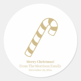 Weißer individuelle Name mit Weihnachtskerzen nied Runder Aufkleber