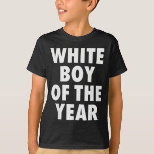 Weißer Junge des Jahres für Männer Jungen Kinder L T-Shirt