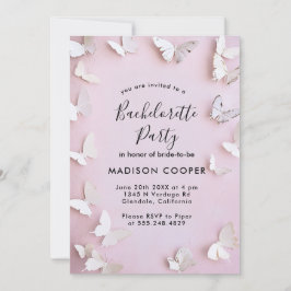 Weißer Junggeselinnen-Abschied Einladung