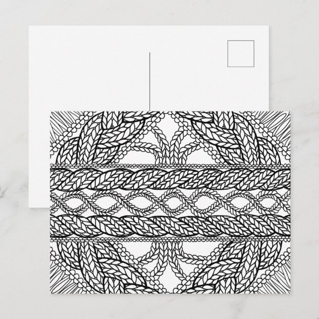 WEISSER KABEL STRICK Postkarte II (Vorne/Hinten)