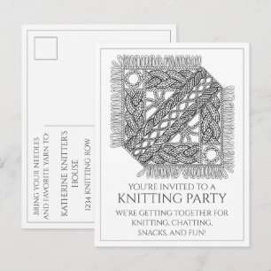 WEISSER KABEL STRICK Postkarte + Text