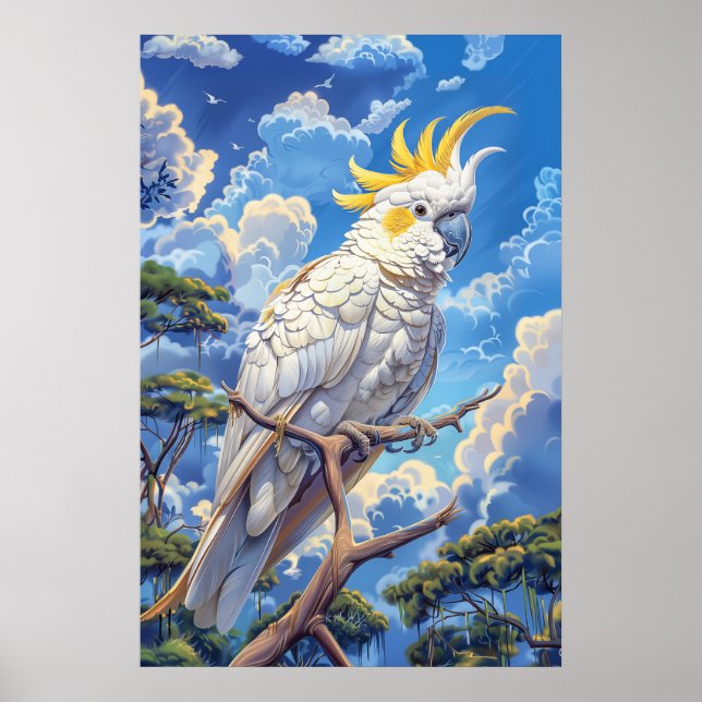Weißer Kakadu Poster (Vorne)