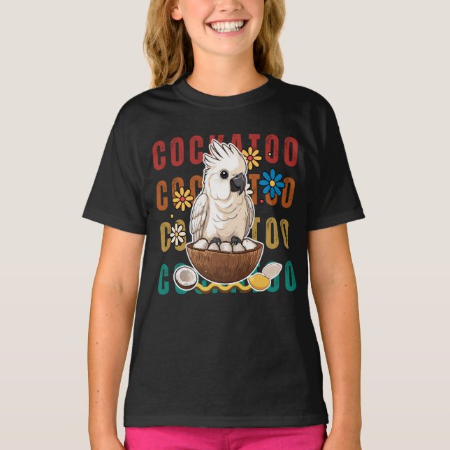 Weißer Kakatovogel T-Shirt (Vorderseite)