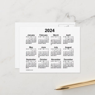 Weißer Kalender 2024 von Janz Postcard Postkarte
