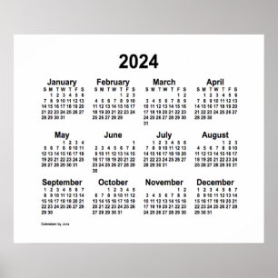 Weißer Kalender 2024 von Janz Print Poster