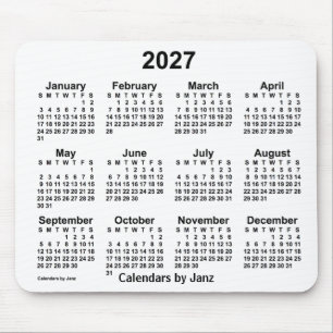 Weißer Kalender 2027 von Janz Mouse Pad Mousepad