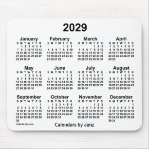 Weißer Kalender 2029 von Janz Mouse Pad Mousepad