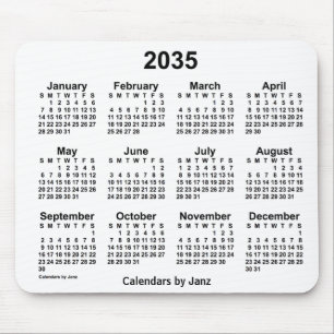 Weißer Kalender 2035 von Janz Mouse Pad Mousepad