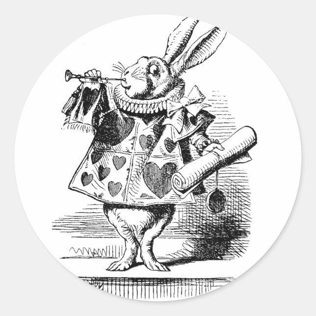 Weißer Kaninchen-Aufkleber Runder Aufkleber (Vorderseite)