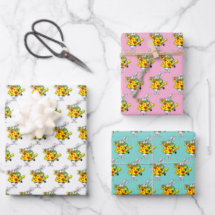 Weißer Kaninchen-Hof-Trompeter Alice im Wunderland Geschenkpapier Set