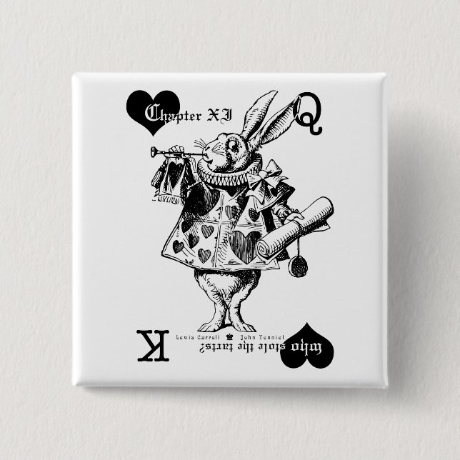 Weißer Kaninchen-Knopf Button (Vorderseite)