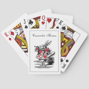 Weißer Kaninchen Trompeter Alice im Wunderland Spielkarten