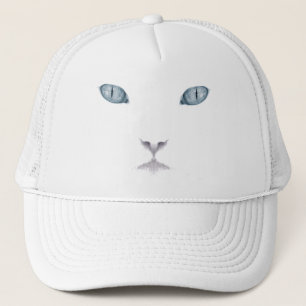 Weißer Katzen-Gesichts-Fernlastfahrer-Hut Truckerkappe