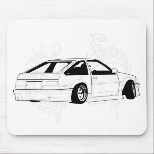 Weißer KIS Levin AE86 Mousepad
