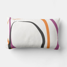 Weißer Kissen mit Lila und Mandarine Akzente