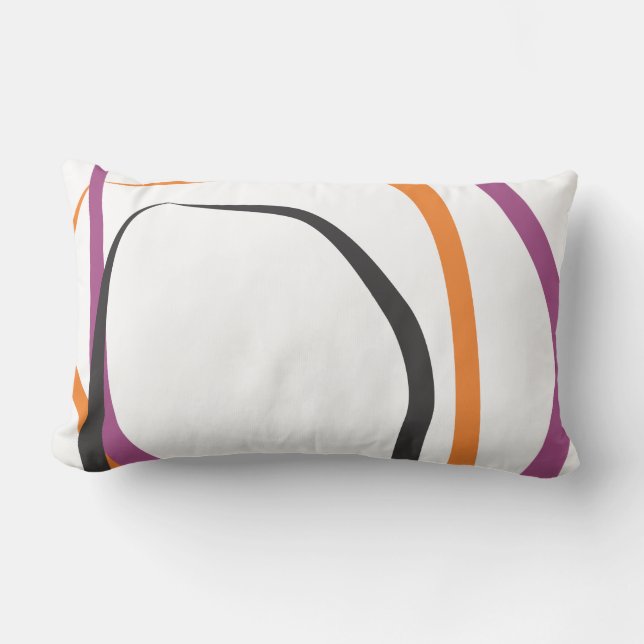 Weißer Kissen mit Lila und Mandarine Akzente (Vorderseite)