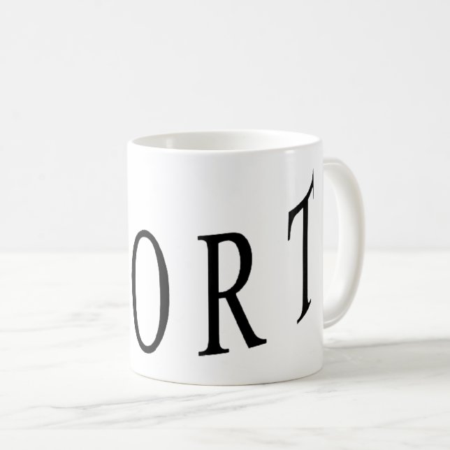 Weißer klassischer Becher DESIGN SPORT  Kaffeetasse (VorderseiteRechts)
