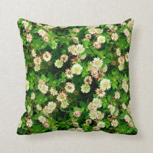 Weißer Klee Kissen