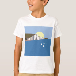 Weißer Klippen-Sommer T-Shirt