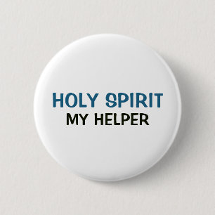 Weißer Knopf - Heiliger Geist Mein Helfer Button