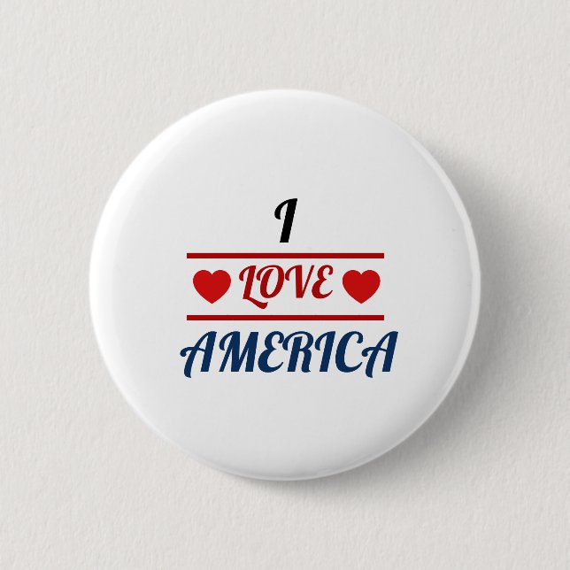 Weißer Knopf - Ich liebe Amerika Button (Vorderseite)