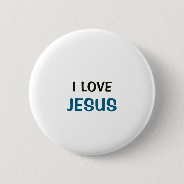 Weißer Knopf - Ich liebe Jesus Button (Vorderseite)