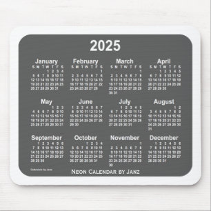 Weißer Kohlekalender 2025 von Janz Mousepad