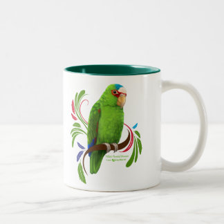 Weißer konfrontierter Amazonas Zweifarbige Tasse