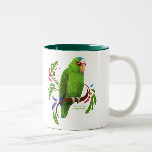 Weißer konfrontierter Amazonas Zweifarbige Tasse (Rechts)