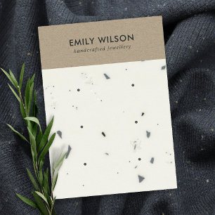 WEISSER KRAFT TERRAZZO 3 STUD EARRING DISPLAD CARD VISITENKARTE