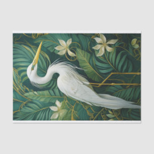 Weißer Kranich und Grödner, elegant tropisch Seidenpapier
