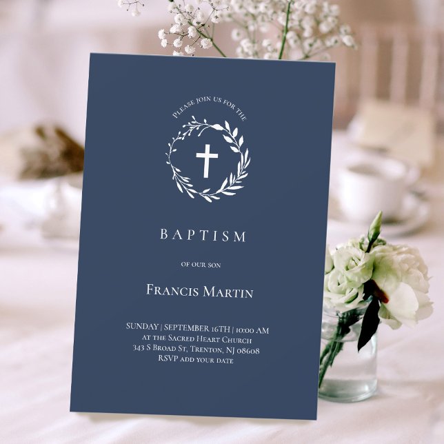 weißer Kranz | Tauflanung Einladung (Von Creator hochgeladen)