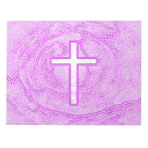 WEISSER KREUZ IN PINK NOTIZBLOCK