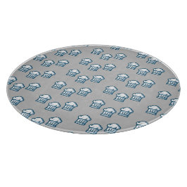 Weißer Küchenchef auf grau Schneidebrett