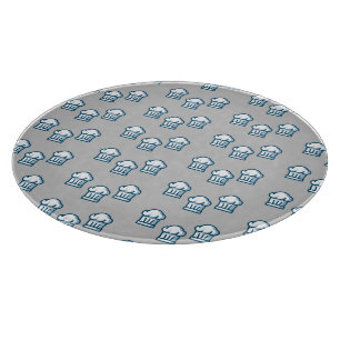 Weißer Küchenchef auf grau Schneidebrett