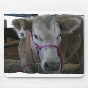 Weißer Kuh-Kopf geschossen auf Landkreis-Messe Mousepad