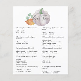 Weißer Kürbis - Baby Trivia | Baby Showspiel