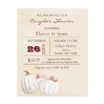 Weißer Kürbis Herbst Brautdusche Einladung